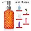 450ml Stainless Steel Glass Soap Bottle Bathroom Soap Dispenser Refillable Liquid Glass Shower Gel Bottle Liquid Soap Dispenser
