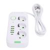 Europäische Steckdosenleiste 3 Steckdosen 4 USB 1 Typ-C-Anschluss Wandmontierbarer Stromverteiler mit 2m Kabel