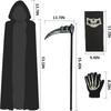 Halloween Party Adult Reaper Black Cape Cape Skull Face Towel Gloves Halloween Costume Prop Set