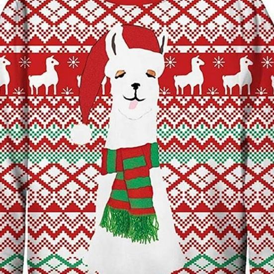 Pánské Zimní Vánoční svetr Barevný 3D tisk Pletený kulatý výstřih Silný Měkký Teplý Dlouhý rukáv Elastický Protižmolkování Pár Svetr Novoroční oblečení