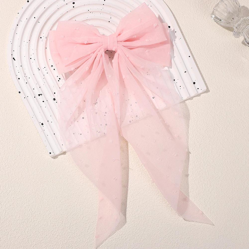 8Colors Elegant Bow Ribbon Hair Clip Women  Solid Satin Spring Clip Ponytail Bow Fashion Simple Hairpin Girls Hair Accessories