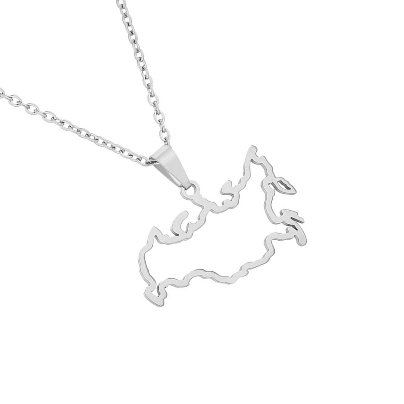 

Прочное ожерелье-подвеска из нержавеющей стали в русском стиле, полое, украшение для женщин и мужчин, элегантные унисекс ювелирные изделия, подарки для ношения A серебряный