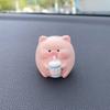 Cute Cartoon Pig Car Ornament Creative Car Center Console Car Interior Dashboard Decoration Car Accessories