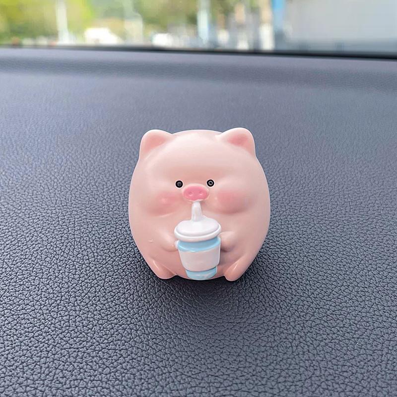 Ornament pentru mașină de porc drăguț din desene animate Consola centrală creativă pentru interiorul mașinii Decorarea tabloului de bord Accesorii auto