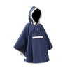 Kids Raincoat Poncho Waterproof Hooded One-Piece Rainwear Dark Blue Lightweight For Outdoor Travel Camping Festival