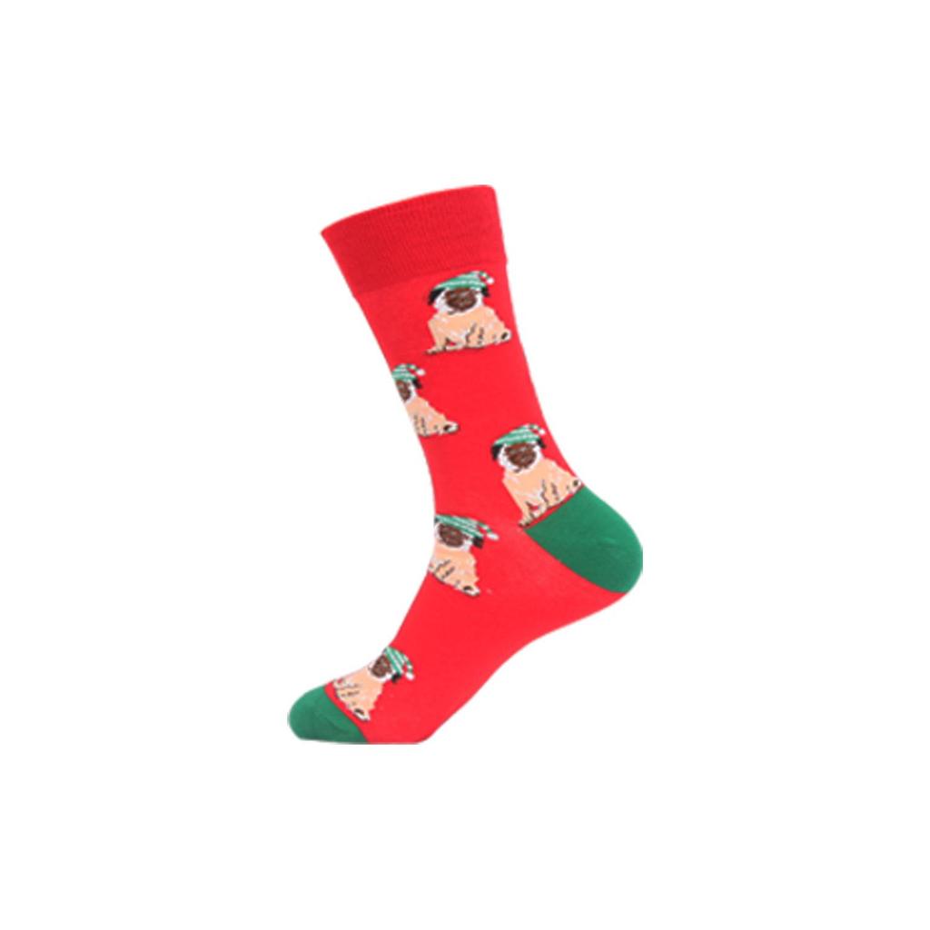Autumn Santa & Reindeer Christmas Mid-Tube Cotton Socks for Men & Women - Trendy and Comfortable