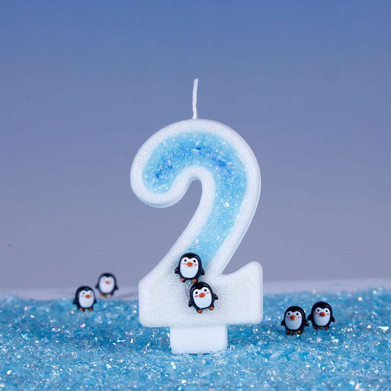 

Cute Penguin Birthday Candles 3D Antarctic Glacier 0-9 Number Nice Party Wedding Cakes Decorations