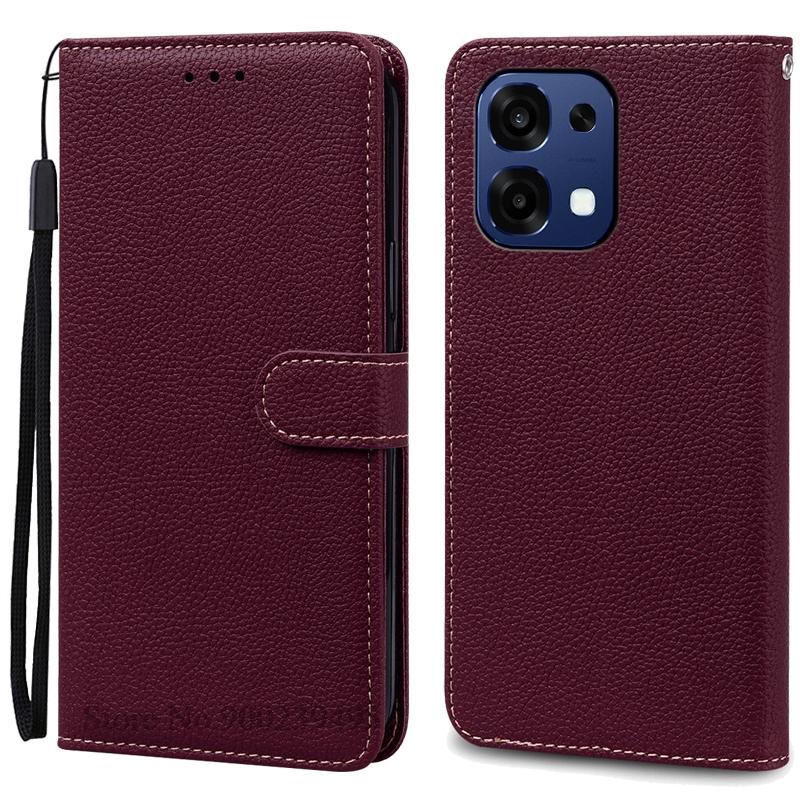 

Для чохла OPPO A6 Pro OPPO A6 Pro 5G 4G Чохол для телефону Гаманець Шкіряна відкидна кришка Для чохла OPPO A6 Pro Обкладинка-книжка Coque Fundas Etui OPPO A6 Pro 5G 4G вина червоного кольору