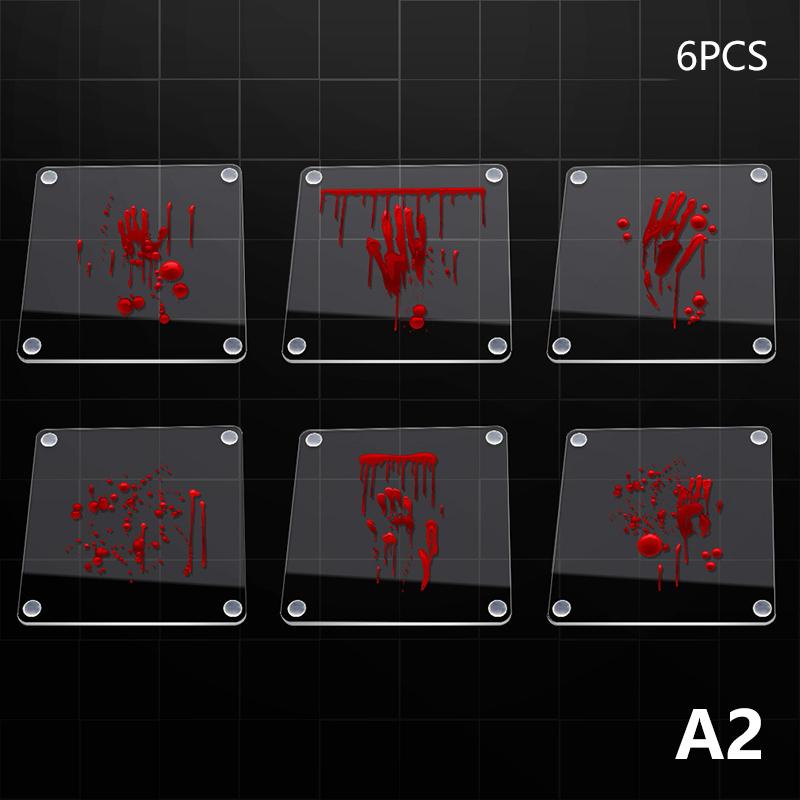 Halloween Horror Palm Pattern Cup Coaster Creative Bloodstain Pattern Cup Pad Acrylic Cup Mat Coffee Tea Drinks Cups Coaster