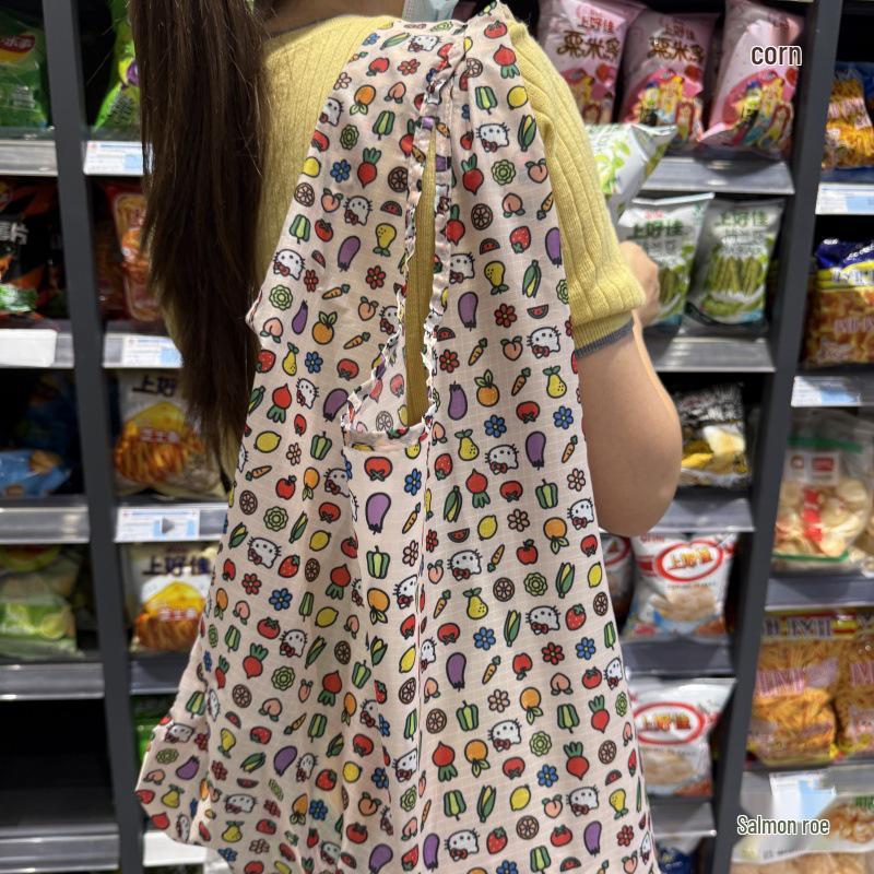 In-stock Eco-friendly Korean Kitty Cartoon Large Capacity Tote Shoulder Bag