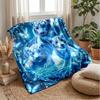 Blue Tiger Family Blanket Personalized Name Flannel Blanket Soft Cozy Plush Throw for Sofa Bed Lightweight Home Decor