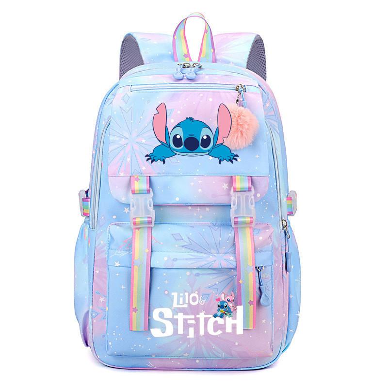 Stitch mugursoma studentiem, liela ietilpība, varavīksnes