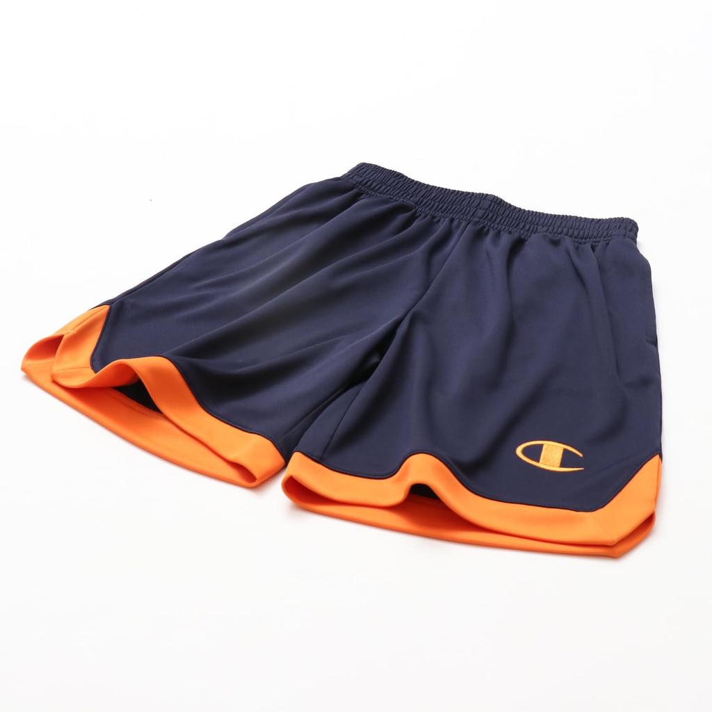 Champion Basketball Navy Kids' Shorts, Quick-Drying, Stretch, Antibacterial, Deodorizing, One-Point Logo, Shorts, CK-AB525,