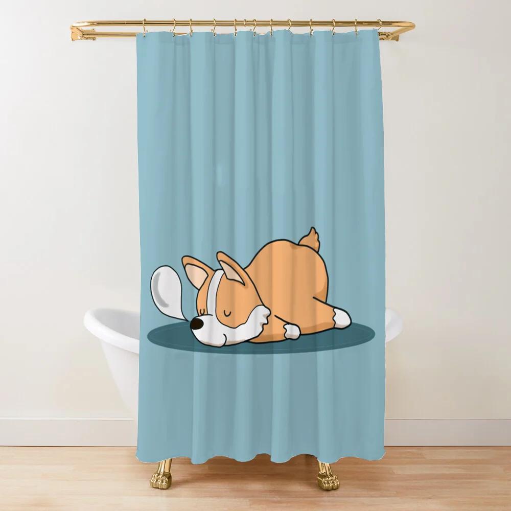 

Corgi Butt Shower Curtains for Bathroom Showers Bath Folding Partition Curtain Accessories Bedrooms Waterproof Fabric Things the 90X180cm