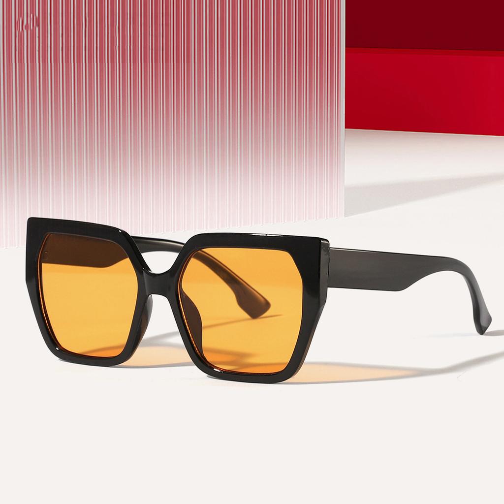 2Pcs Pack Retro Rectangle Large Frame Sunglasses Female Fashion Simple Polygon Designed Sun Glasses Uv Protection Eyewear Unisex