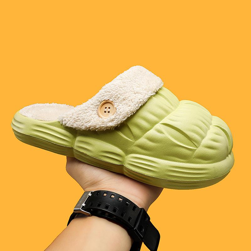 

2025 Новейшие Водонепроницаемые Хлопковые Тапочки Мужские Зимние Теплые Ботинки Толстая Подошва Нескользящие Парные Домашние Уличные Тапочки Унисекс 44-45 лимон