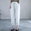 Damen Baumwollleinen Haremshose - Frühling/Herbst, Casual, Leicht, Petite, Gekürzt, Sieben/Achtel-Länge.