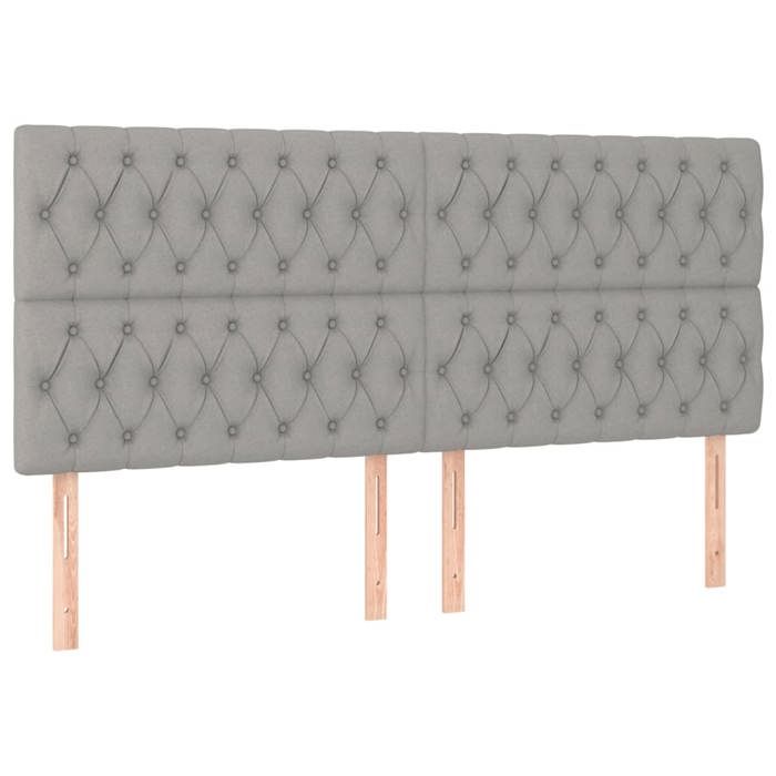 Tête de lit - Maison Exclusive - Gris clair - 200 x 7 x 118/128 cm - Hauteur réglable