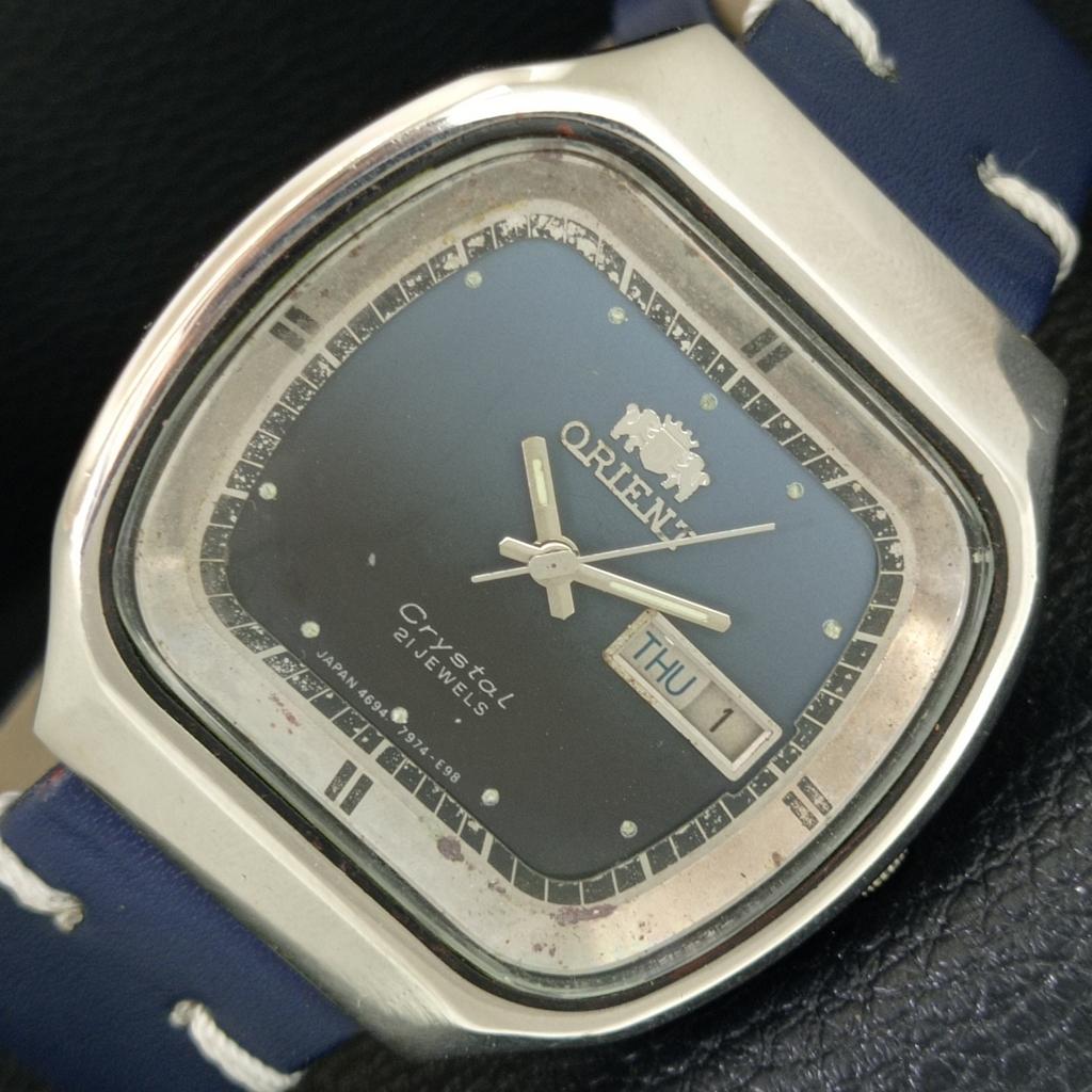 

RARE VINTAGE ORIENT CRYSTAL AUTOMATIC JAPAN MENS ORIGINAL DIAL WATCH a704994-1