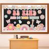 Boho Groovy Classroom Bulletin Board Be Kind and Do Your Thing Decoration Set Back To School Retro Rainbow Cutouts for Kindergarten School Office