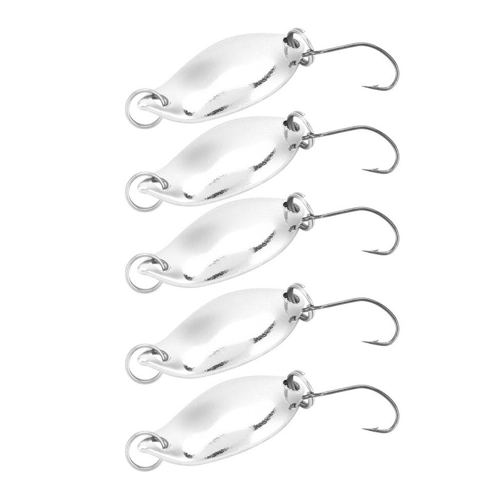 10pcs lot Fishing Lures Wobbler Baits SpoOn style Artificial Metal Baits Hook (Silver, 2.5g)
