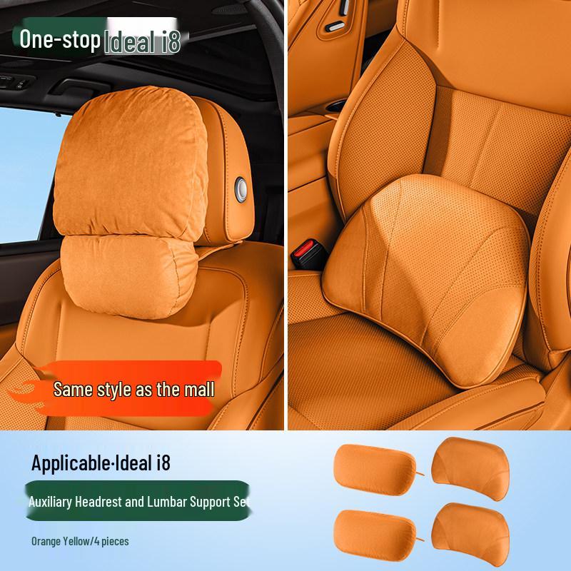 Ideal i6i8 Car Neck & Lumbar Support Pillow Set for Headrest and Interior Decoration