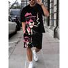 The 2025 Summer New Men's Set Features Street Casual Fashion Sportiness Softness Breathability and 3D Printing