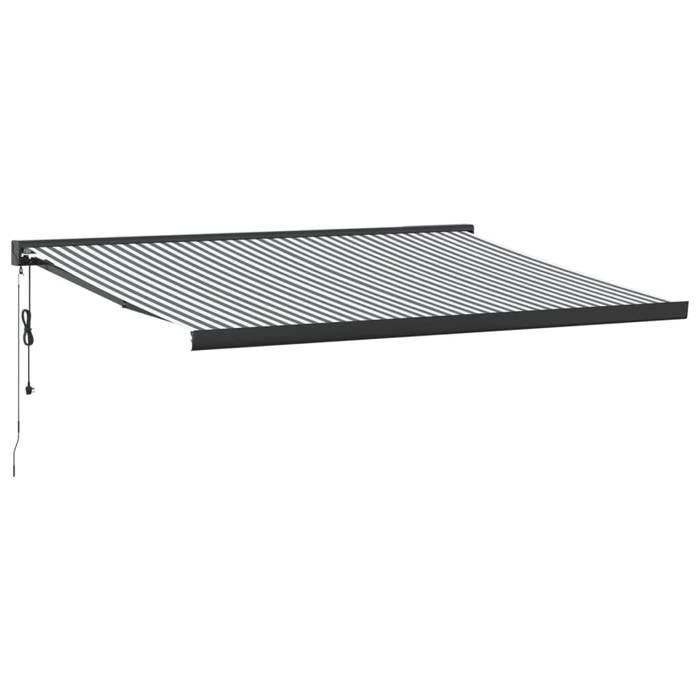 VidaXL Retractable Awning Anthracite and White 4x3 M Fabric and Aluminum, Awning, Patio Awning, Window Awning, Awnings, 3216140