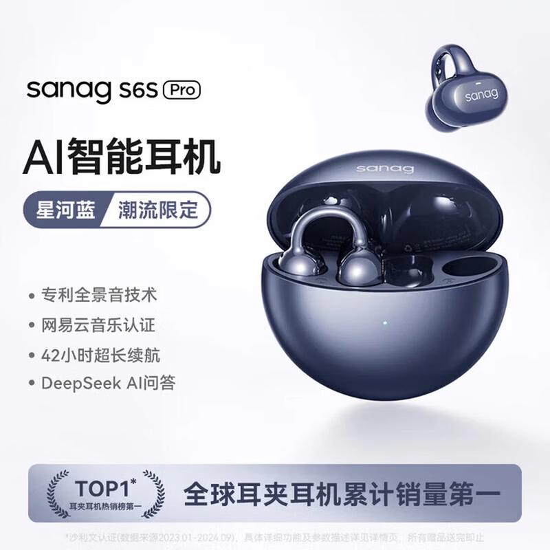 SANAG S6S Pro Open-Ear Clip-On Bluetooth Earbuds