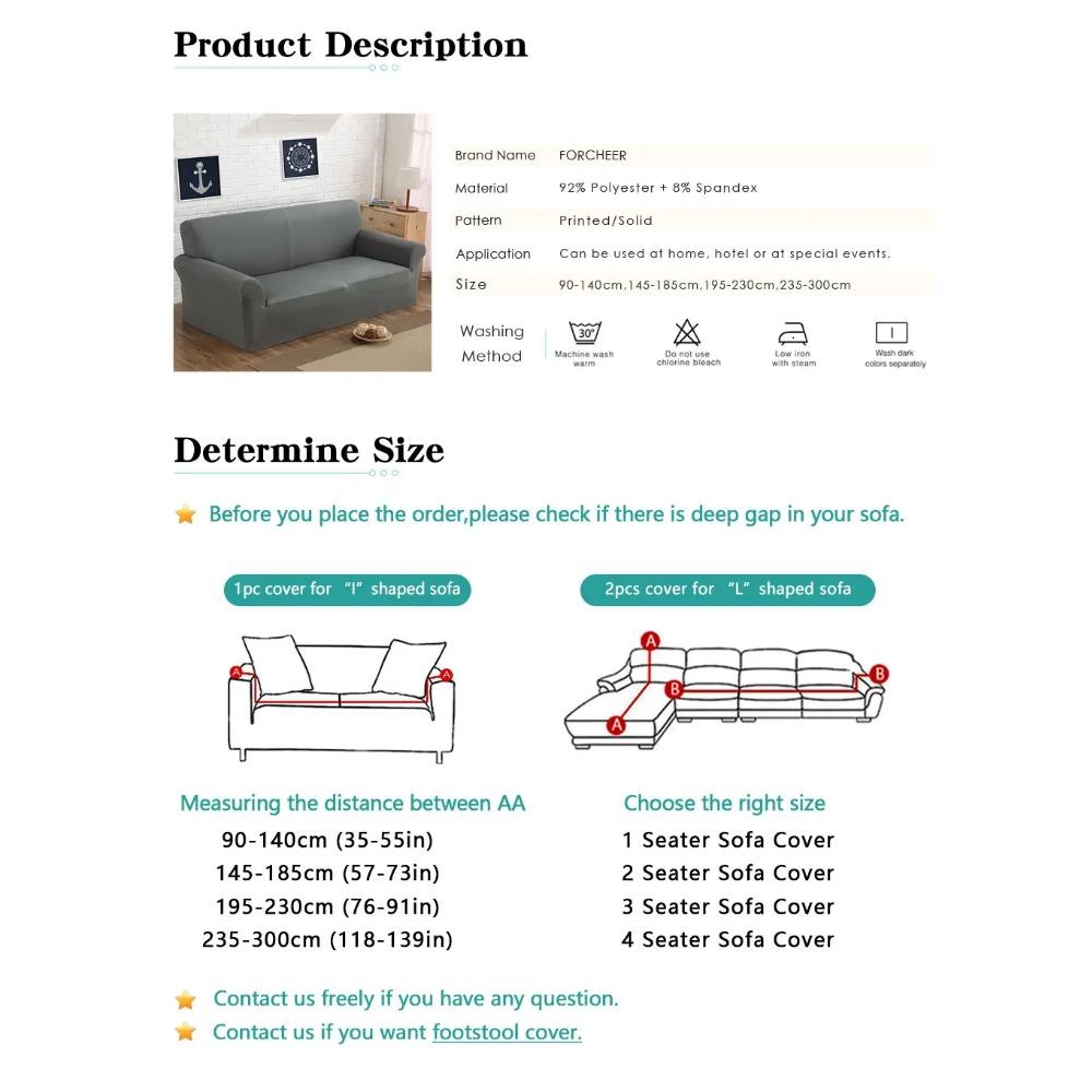 Solid Color Sofa Cover Big Elasticity Stretch Couch Cover Loveseat Sofa Corner Sofa Towel Furniture Cover