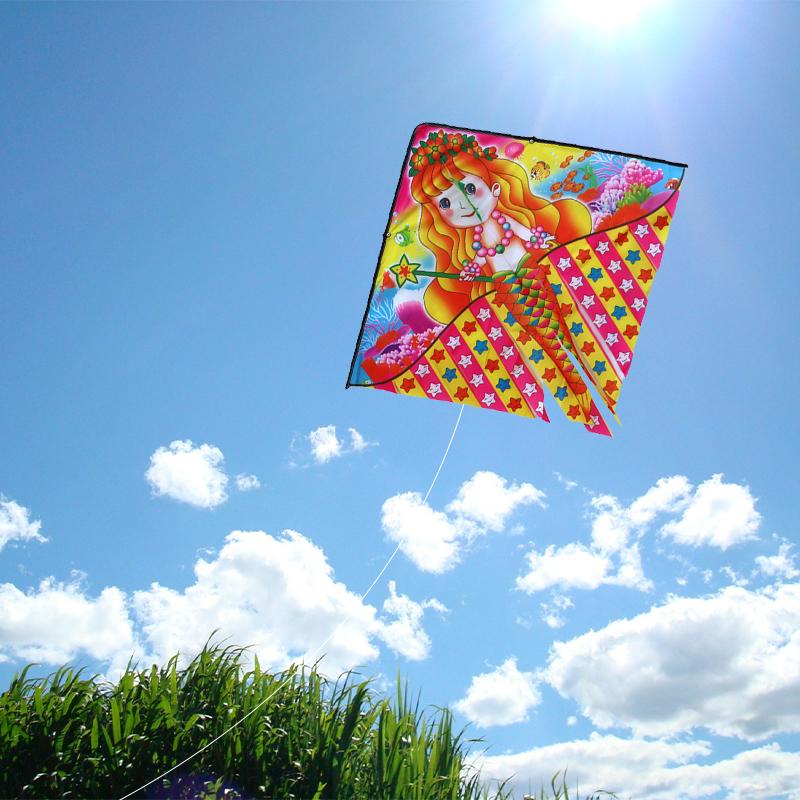Childrens 1 Kite Meter Multitail Cartoon Print Breeze Easy To Fly Flying Toy