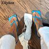 Fashion Eilyken Gladiator Sandals High Heels Women Fall Best Street Look Females Square Head Open Toe Clip-On Strappy Shoes