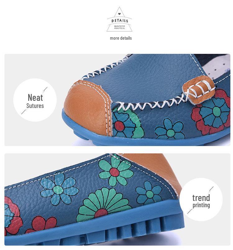 Spring/Summer Women's Slip-On Flat Moccasins: Printed Single Shoes for Mothers