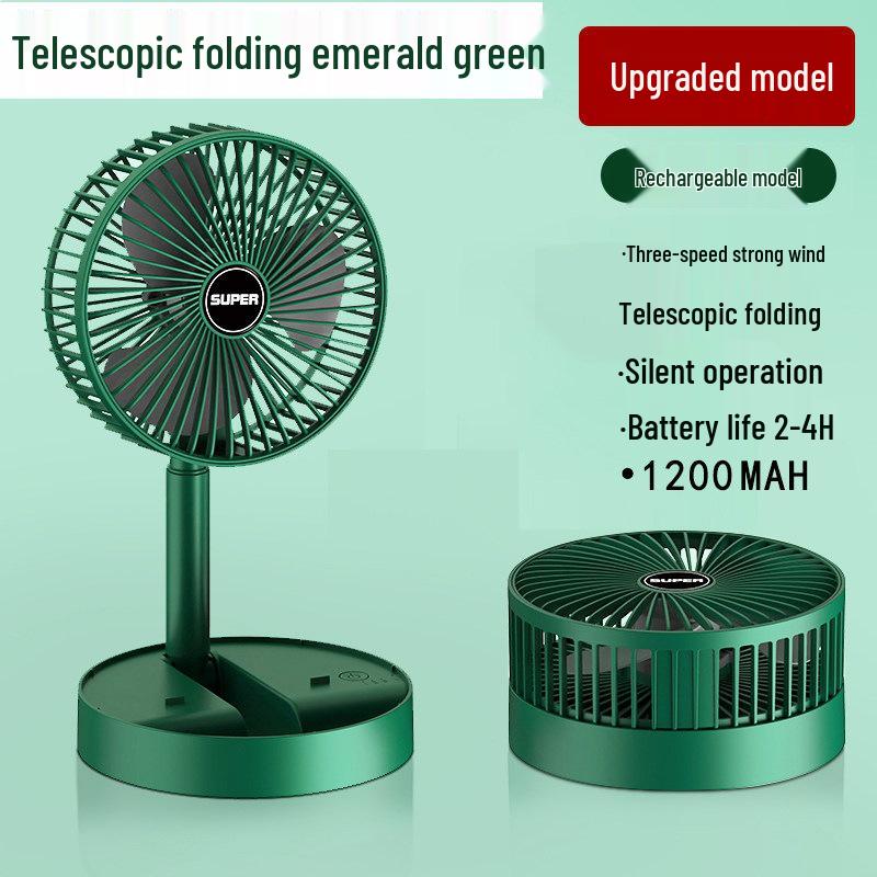 Compact USB Rechargeable Silent Desktop Fan for Office, Dorm, or Bedside Use