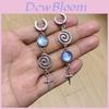 Geometric Moonstone Star Earrings With Electroplated Glass For Fashion Enthusiasts