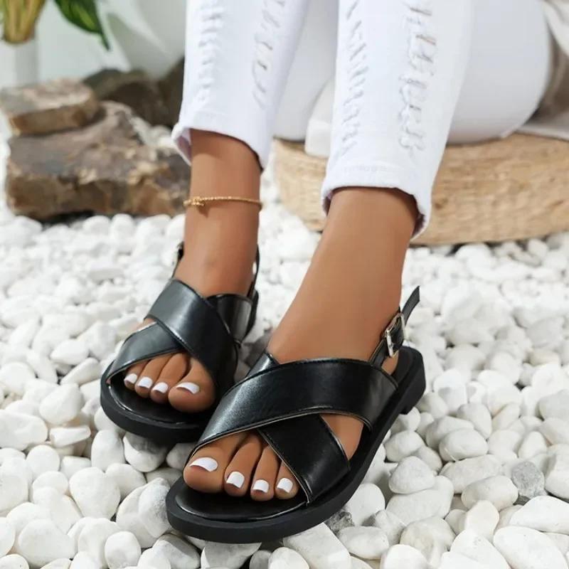 Wedge Heel Sandals Women's Summer New Fashion Muffin Open-toe Fairy Style Outside Wear  Shoes Women 35-43
