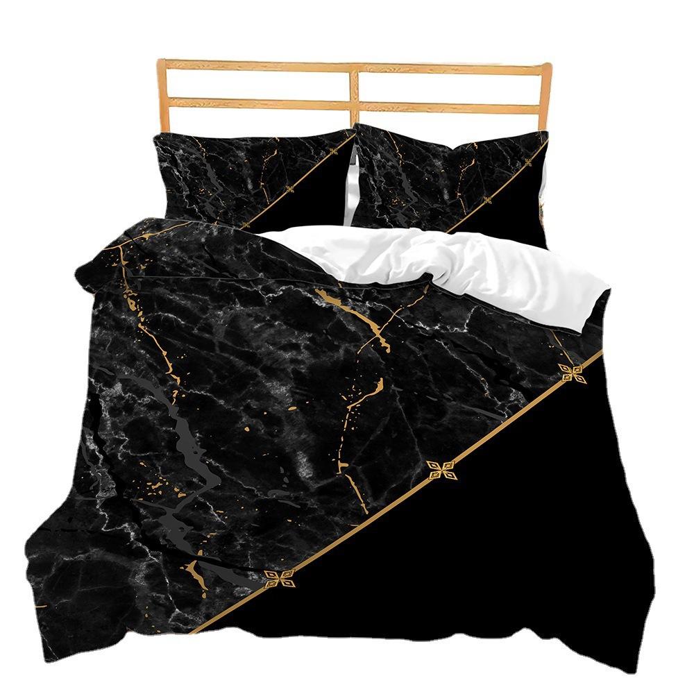 Bed Three-Piece Marble Pattern Fashion Simple Korean 3D Digital Printing Kit