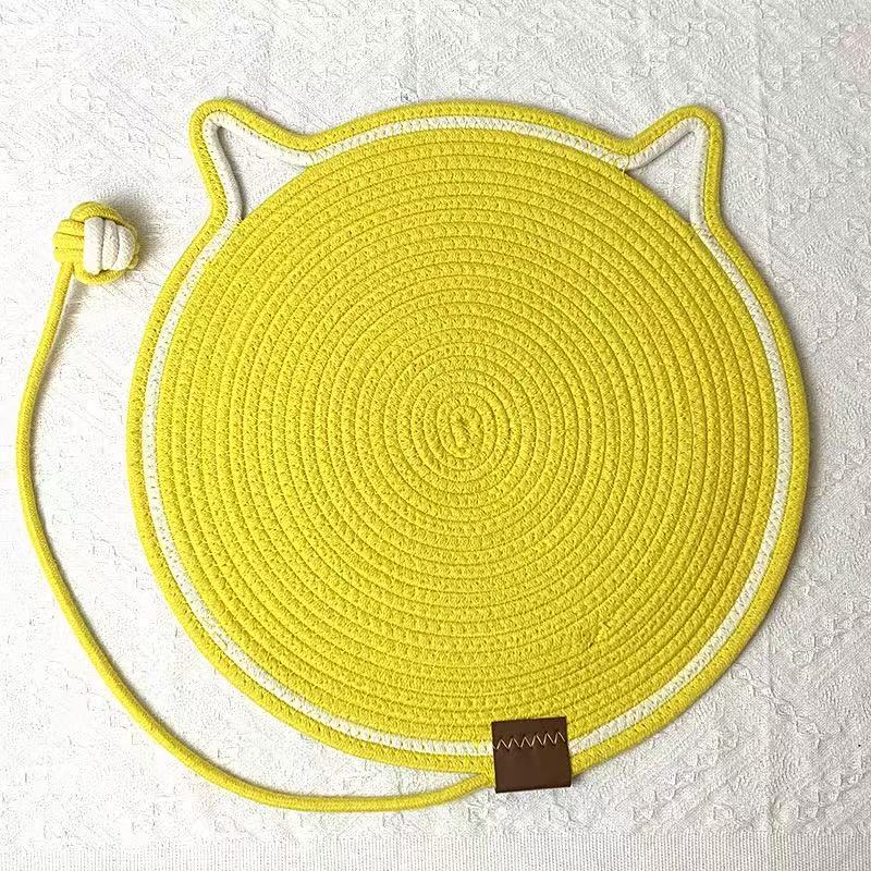 Cat Carpet One-piece Design Cat Scratch Mat Funny Cat Toys Cat Ear Design Scratching Mat Round for Wall Pet Product