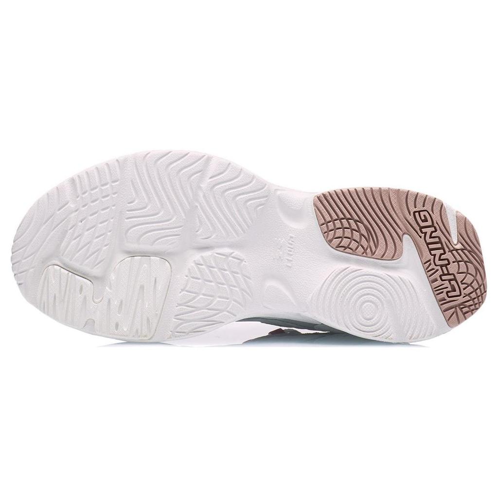 Li Ning Cushioning Slip Resistant Rebound Low top Running Shoes Women's Tea Orange Pink AGCR334-1