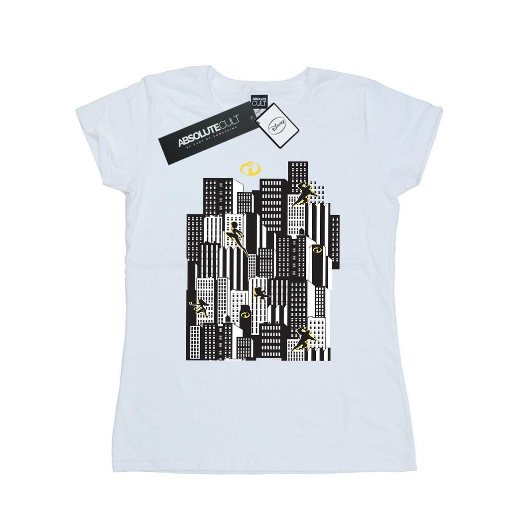 Disney Womens/Ladies The Incredibles Skyline Cotton T-Shirt