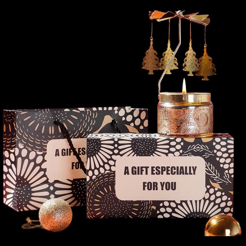 Golden Rotating Christmas Tree Scented Candle Holder