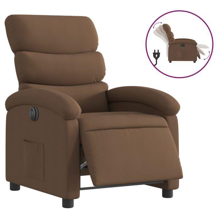 VidaXL Electric Recliner Brown Fabric, Electric Chair for Elderly People, Recliner, Armchair, 3203958
