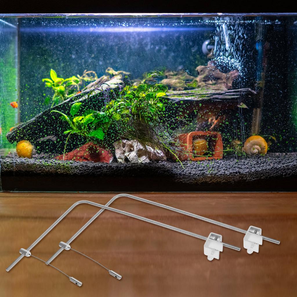 2Pcs Aquarium Light Bracket Aluminum Alloy Adjustable Lighting Stand for Fish Tank Glass Edge Clamp Freshwater Saltwater Lamp