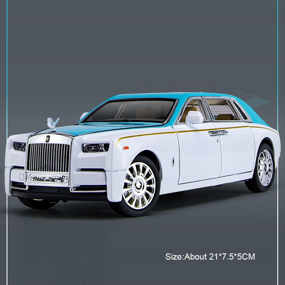 1:24 Scale Spectre Phantom Car Model Toy Diecast Metal Light Music Starry Sky Top Shock Absorption Vehicle for Boys Gifts