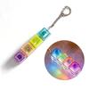 Light Up Keyboard Keychain Crystal Clicker Fidget Toy Stress Relief Sensory Toy Portable Car Desk Decor Gift for Adults Kids