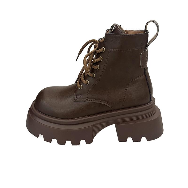 Retro Martin boots women's platform 2025 autumn and winter new British style big yellow boots handsome tooling locomotive short boots