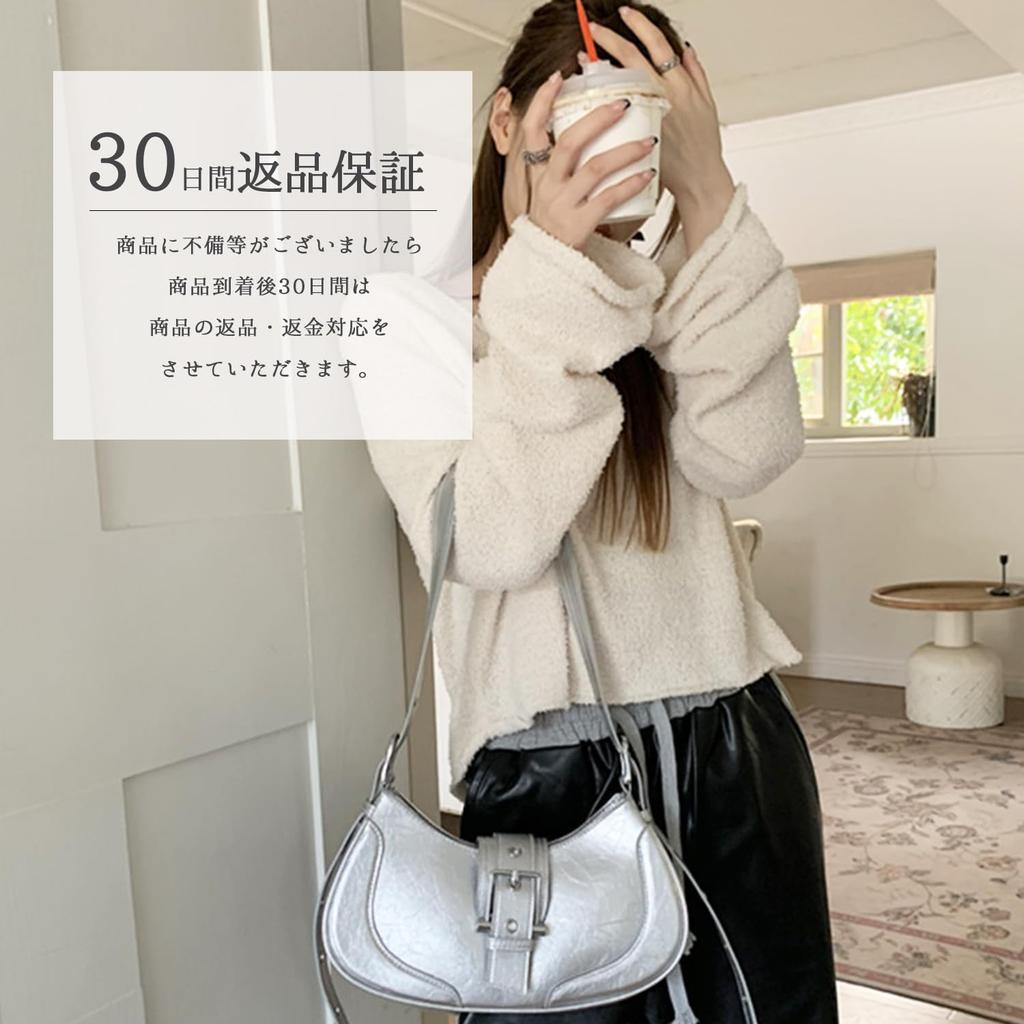 Hobo shoulder silver mine ballet horizontal cute [Lapimou] bag, bag, horizontal, ribbon, ladies' handbag, bag, type, Y2K, core, bag, black, silver,