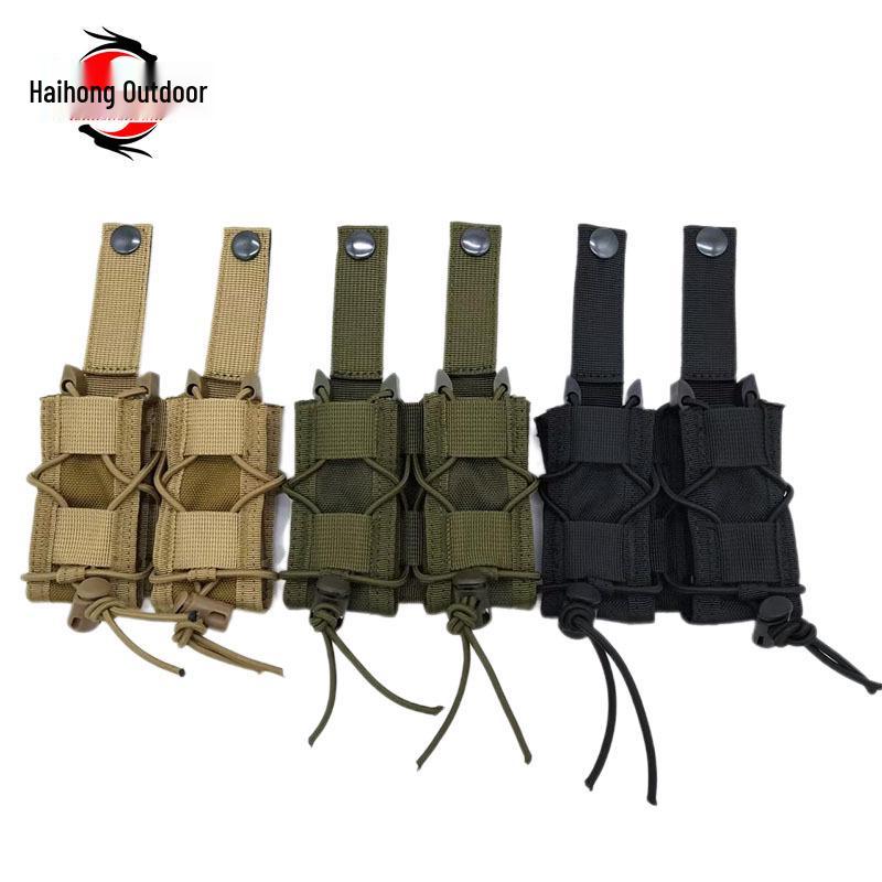Tactical MOLLE-Compatible Double Magazine Pouch - Durable Nylon