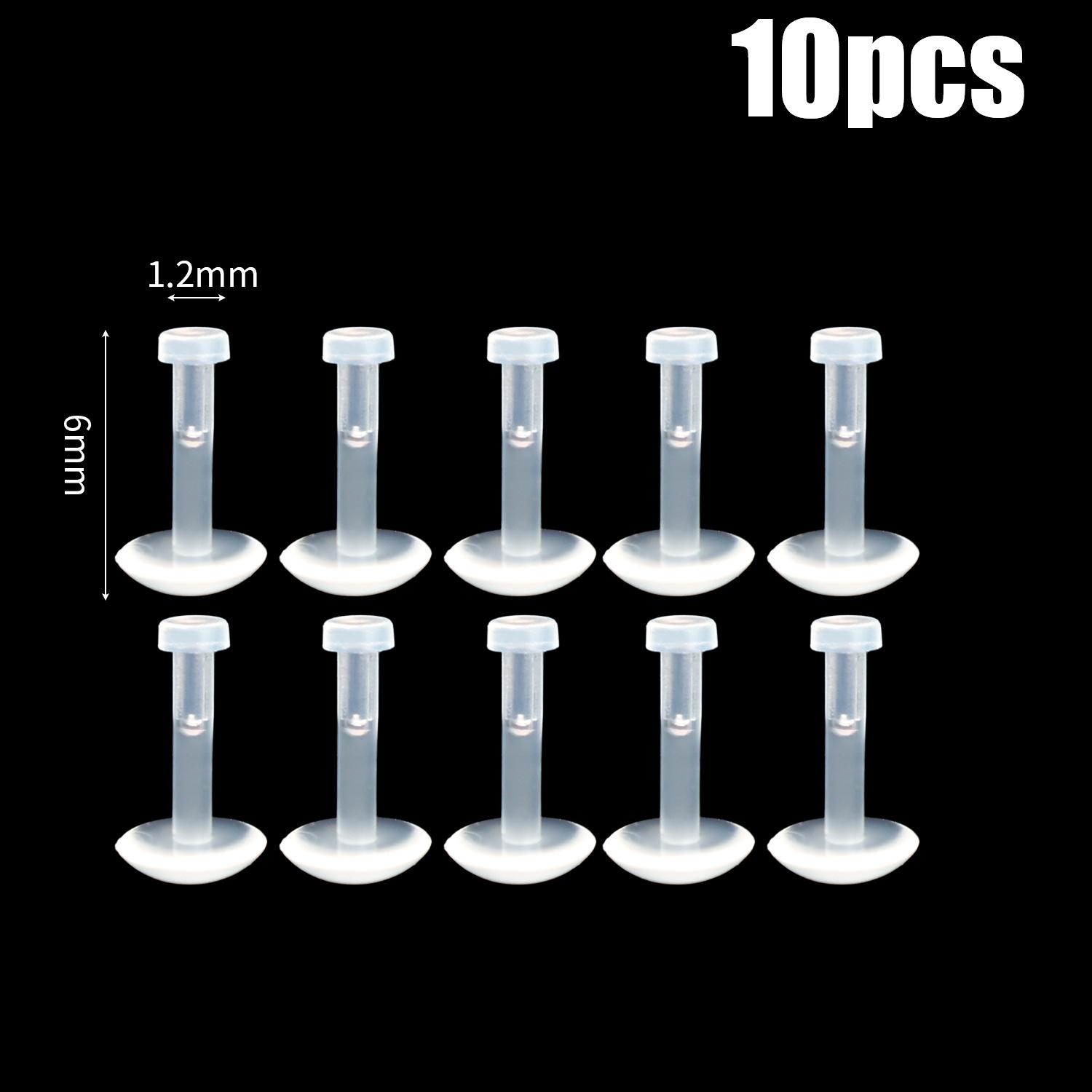 

Clear Piercing Lip Ear Nose Tongue Ring 50pcs&Round&Labret, Lip Piercing Jewelry&Face