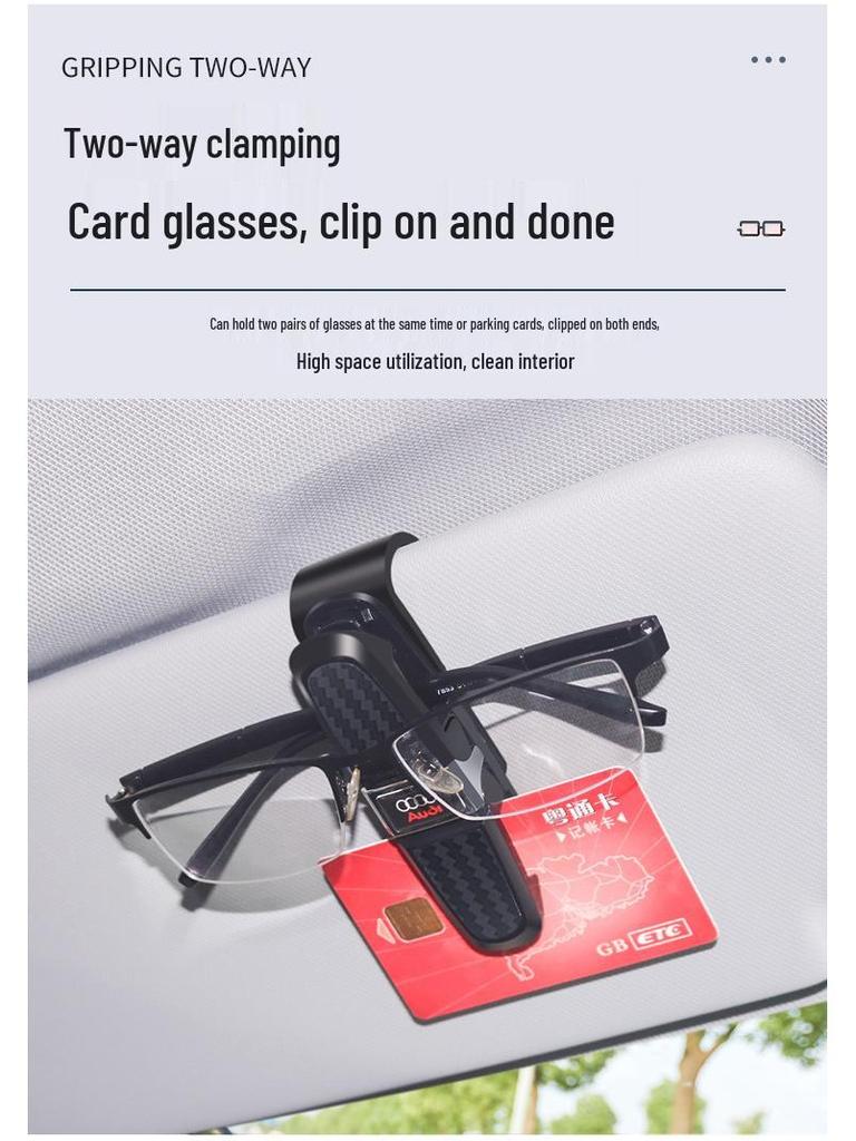Multi-Functional Car Sunglasses Holder & Sun Visor Clip